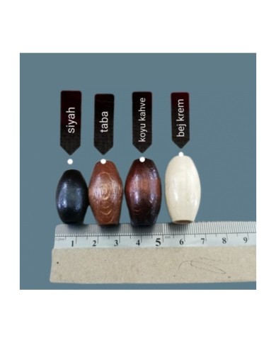 2no - Ahşap Boncuk - 1 Kg - Kahverengi