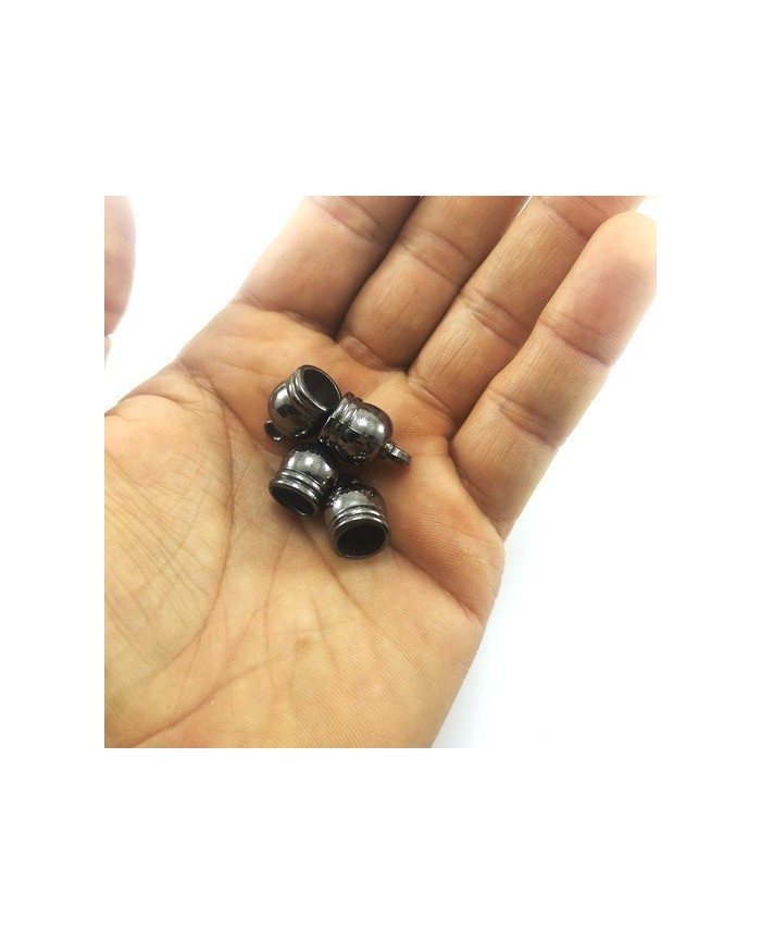 17 mm Huni Boncuk Kapak - Boncuk Şapkası - Füme - 50 Adet