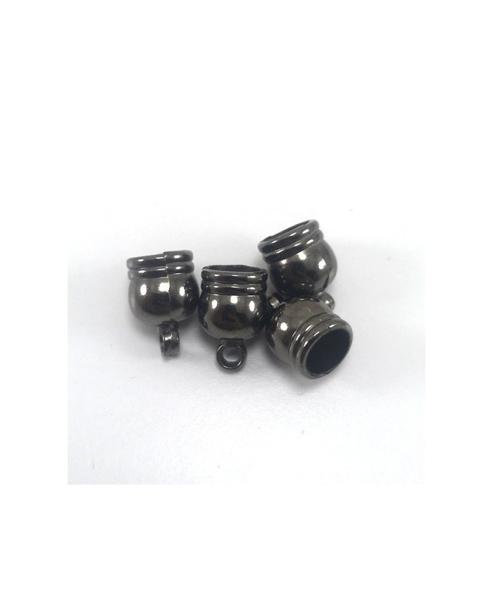 17 mm Huni Boncuk Kapak - Boncuk Şapkası - Füme - 50 Adet