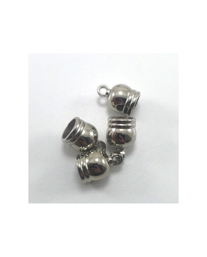 17 mm Huni Boncuk Kapak - Boncuk Şapkası - Gümüş- 25 Adet