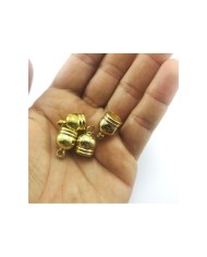 17 mm Huni Boncuk Kapak - Boncuk Şapkası - Gold- 10 Adet