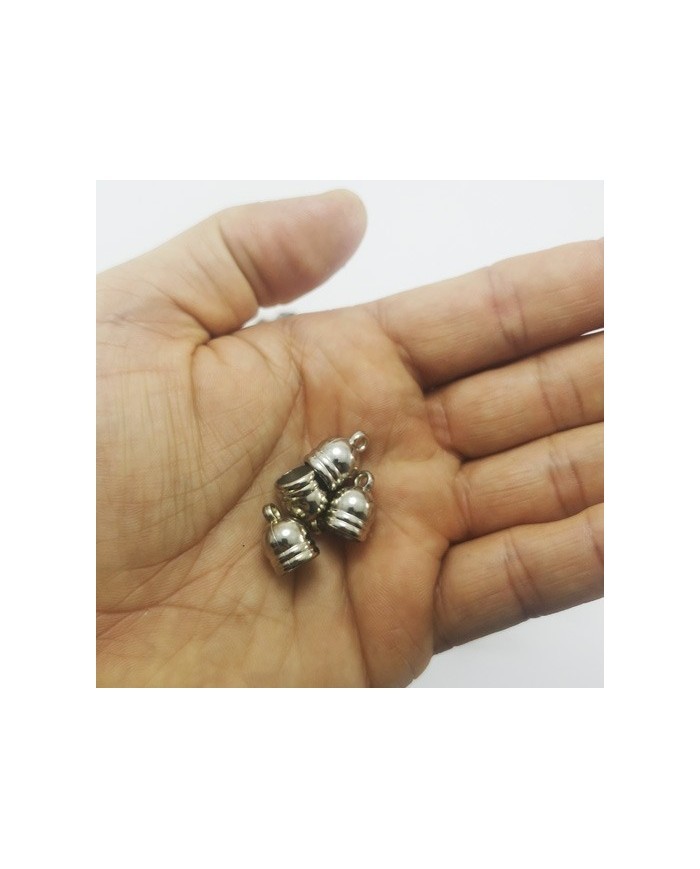 14 mm Huni Boncuk Kapak - Boncuk Şapkası - Gümüş - 50 Adet