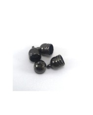 14 mm Huni Boncuk Kapak - Boncuk Şapkası - Füme - 10 Adet