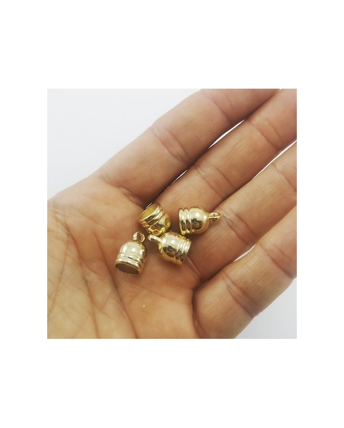14 mm Huni Boncuk Kapak - Boncuk Şapkası - Gold- 10 Adet