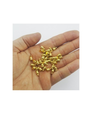 8mm Huni Boncuk Kapak - Gold - 10 Adet