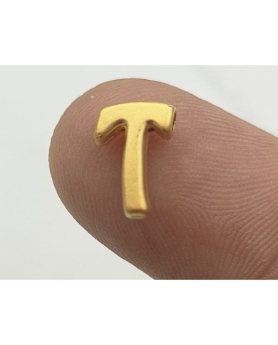 "T" Mini Harfler Lak Kaplama Gold - 3 Adet