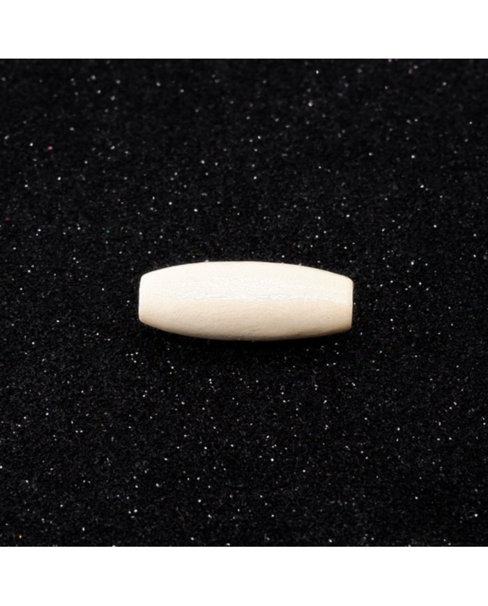 Ahşap Boncuk Arpa İnce Yassı - 1 Kilogram Beyaz
