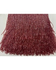 1 Metre - Boncuklu 15 cm - Püskül Saçak Bordo