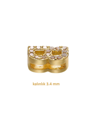 Altın Renk Taşlı Harf - Z Harfi -2 Adet