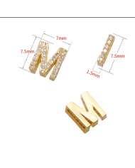 Altın Renk Taşlı Harf - Y Harfi -2 Adet