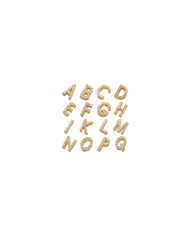 Altın Renk Taşlı Harf - W Harfi -2 Adet