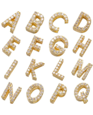 Altın Renk Taşlı Harf - H Harfi -2 Adet