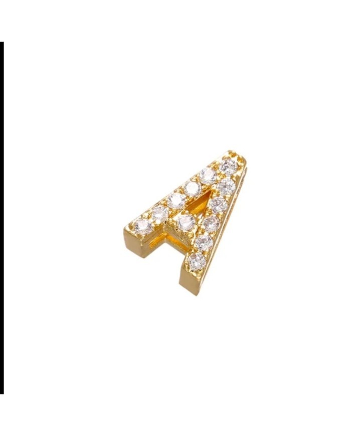 Altın Renk Taşlı Harf - A Harfi -2 Adet