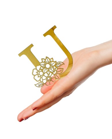 PLEKSİ HARF YAPIŞKANLI - U HARFİ - 1 ADET