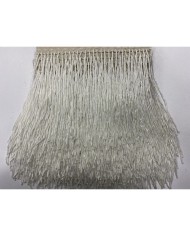 1 Metre - Boru Boncuklu 15 cm - Püskül Saçak Beyaz