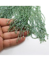1 Metre - Boru Boncuklu 15 cm - Püskül Saçak Zümrüt Yeşil