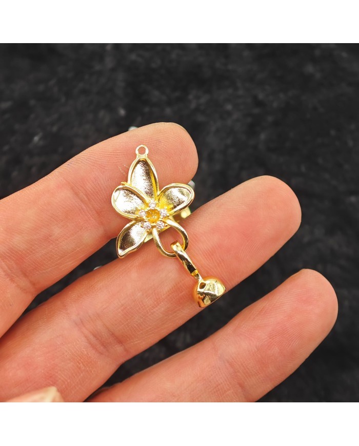 Çiçek Model Geçmeli Kapama - Gold