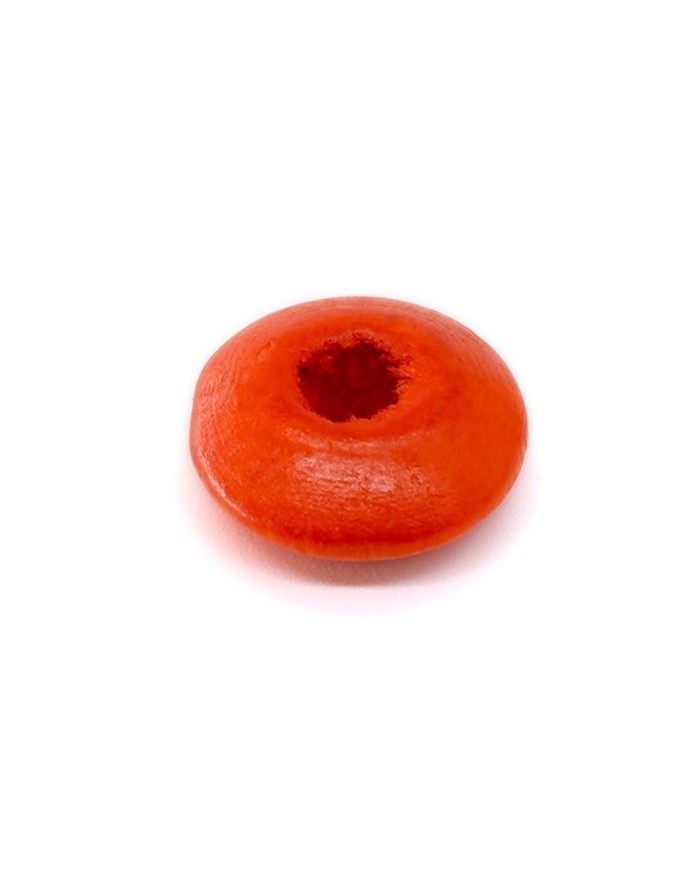 Ahşap Yassı Yuvarlak Boncuk - 1 Kilogram Turuncu