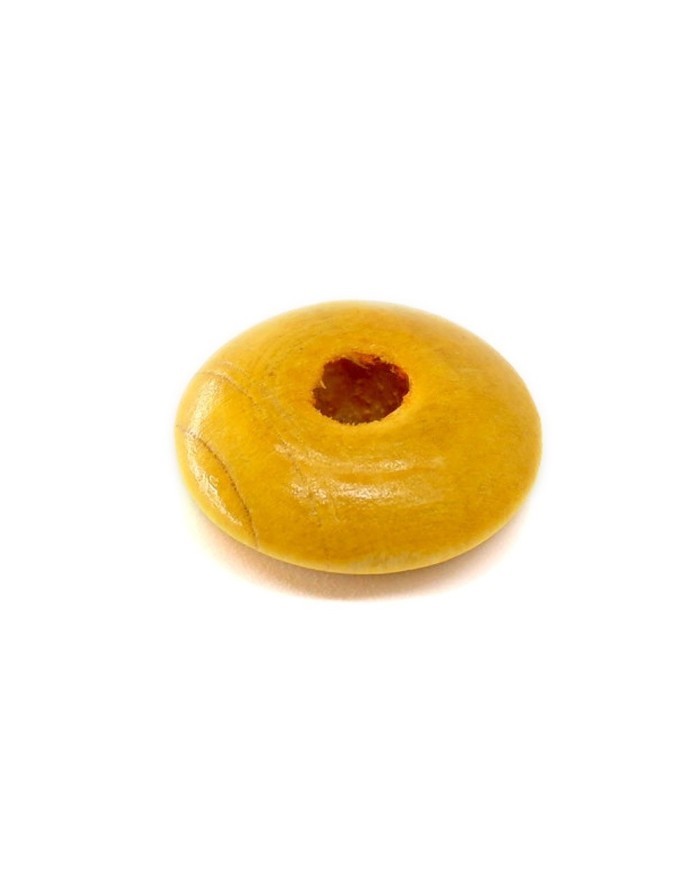 Ahşap Yassı Yuvarlak Boncuk - 1 Kilogram Sarı