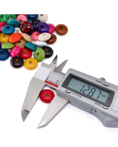 Ahşap Yassı Yuvarlak Boncuk - 1 Kilogram Beyaz