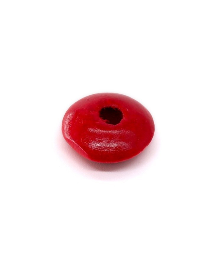 Ahşap Yassı Yuvarlak Boncuk - 1 Kilogram Kırmızı