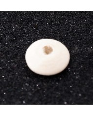 Ahşap Yassı Yuvarlak Boncuk - 1 Kilogram Krem