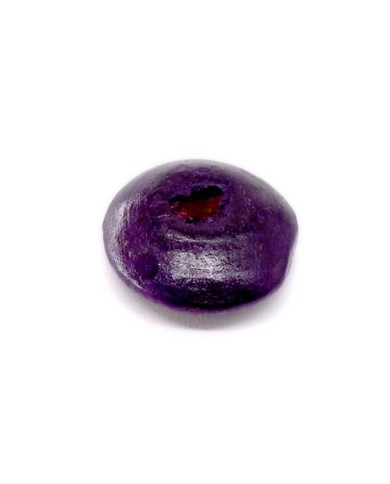 Ahşap Yassı Yuvarlak Boncuk - 1 Kilogram Koyu Mor