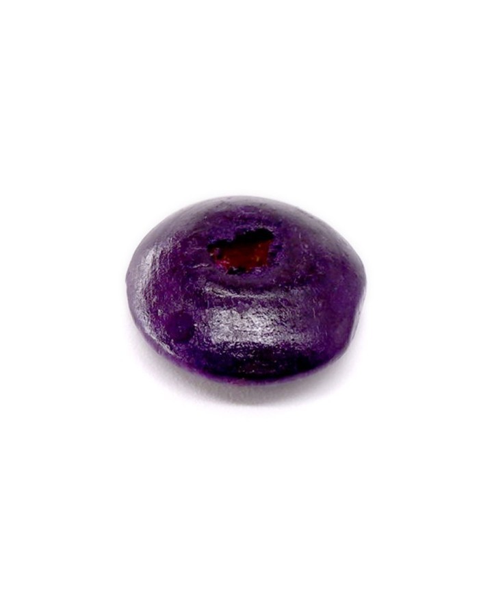 Ahşap Yassı Yuvarlak Boncuk - 1 Kilogram Koyu Mor