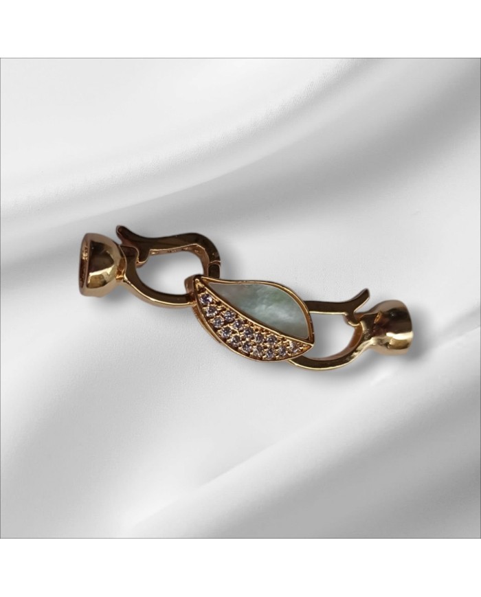 Lak Kaplama Yaprak Desenli Takı Kapama - 8x35mm