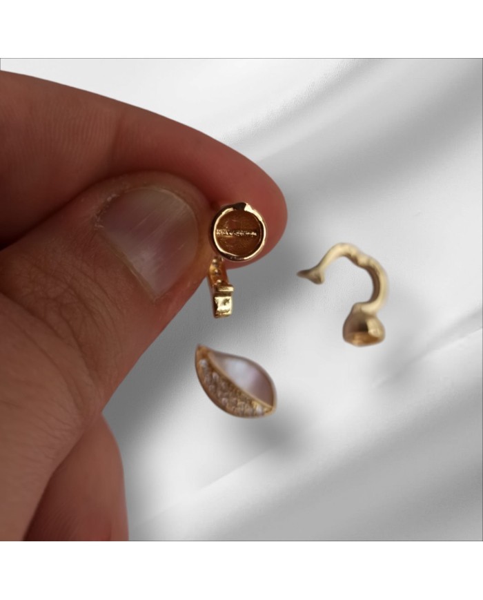 Lak Kaplama Yaprak Desenli Takı Kapama - 8x35mm