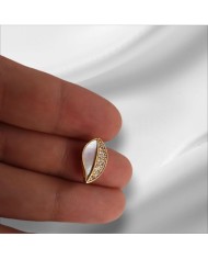 Lak Kaplama Yaprak Desenli Takı Kapama - 8x35mm