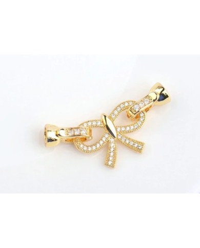 Fiyonk Şeklinde Zirkon Taşlı Altın Takı Kapama - 14x36mm