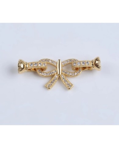 Fiyonk Şeklinde Zirkon Taşlı Altın Takı Kapama - 14x36mm