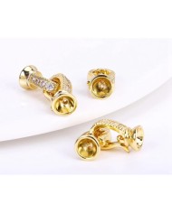 Pırlanta Taşlı Kanca Altın Renk Takı Kapama - 7x13mm
