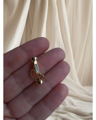 Pırlanta Taşlı Kanca Altın Renk Takı Kapama - 7x13mm