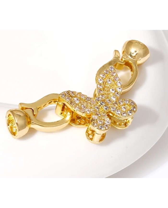 Kristal Taşlı Altın Kelebek Takı Kapama - 12x36mm