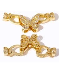 Kristal Taşlı Altın Kelebek Takı Kapama - 12x36mm