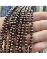 İpe Dizili Doğal Taş Boncuk - Biyotit - 4mm