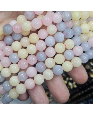 İpe Dizili Doğal Taş Boncuk - Pastel Renkli Mat Jasper - 10mm