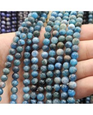 İpe Dizili Doğal Taş Boncuk - Apatit - 8mm