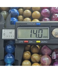 İpe Dizili Doğal Taş Boncuk - Kaplan Gözü - 14mm