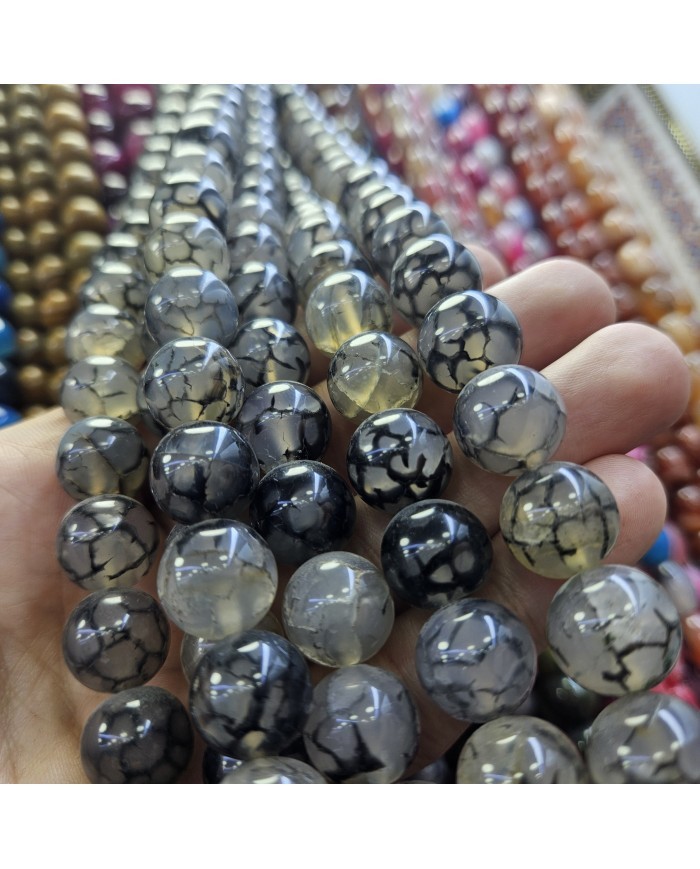 İpe Dizili Doğal Taş Boncuk - Agates - 14mm