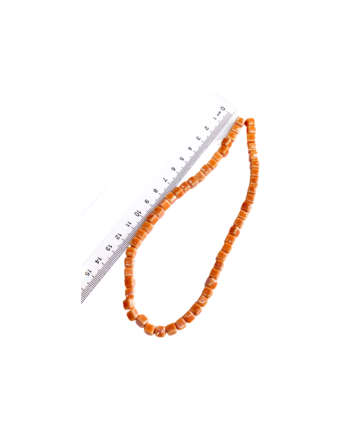 İpe Dizili Seramik Boncuk Pembe Küp 5mm - 1 Dizi