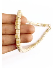 İpe Dizili Seramik Boncuk Krem Küp 5mm - 1 Dizi