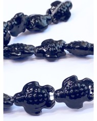 İpe Dizili Seramik Boncuk Siyah Kaplumbağa 17mm - 1 Dizi