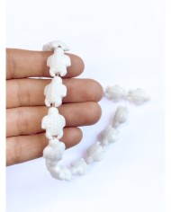 İpe Dizili Seramik Boncuk Beyaz Kaplumbağa 17mm - 1 Dizi