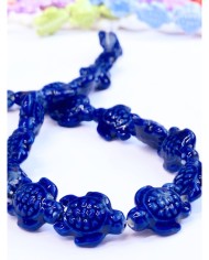 İpe Dizili Seramik Boncuk Lacivert Kaplumbağa 17mm - 1 Dizi