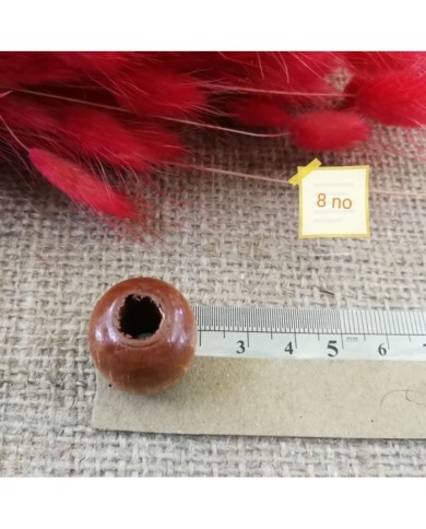 Ahşap Boncuk - 1 Kg -No:8 - Bej