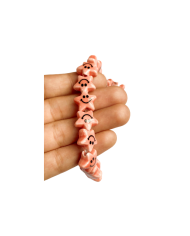 İpe Dizili Seramik Boncuk Pembe Güleryüzlü Yıldız 12mm - 1 Dizi