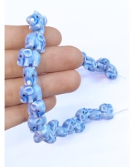 İpe Dizili Seramik Boncuk Mavi Fil 9mm - 1 Dizi